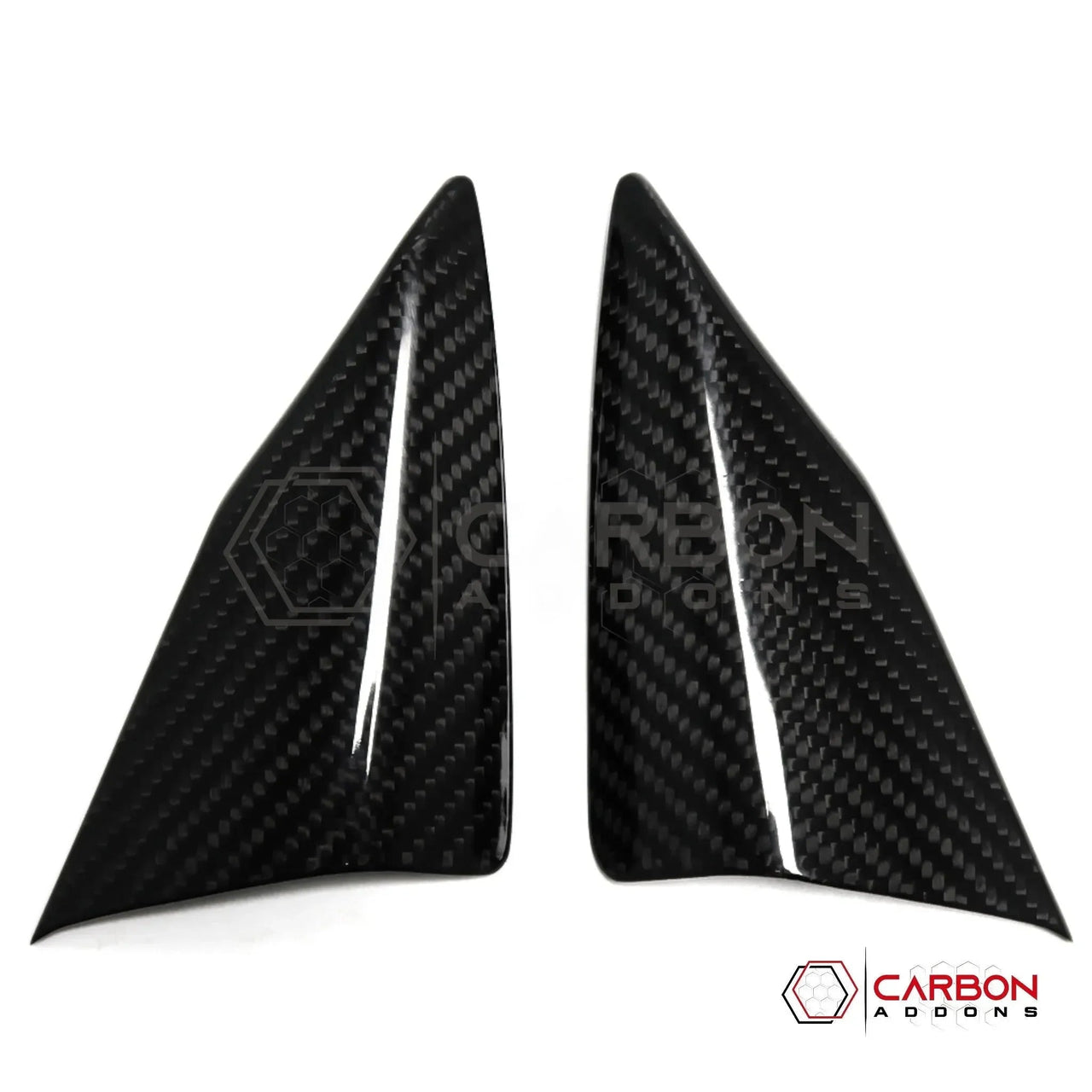 C8 Corvette Carbon Fiber Door Window A-Pillar Interior Triangle Trim Covers