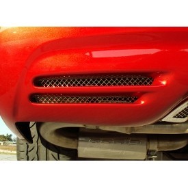 C5/Z06 Corvette Rear Bumper Grilles | 2Pc | Laser Mesh | Polished - [Corvette Store Online]