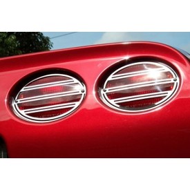 C5/Z06 Corvette Taillight Grilles | 4 pc | Slotted | Polished - [Corvette Store Online]