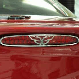 C5 Corvette 5th Brake Light Grille | 1Pc with Crossed Flags | Polished - [Corvette Store Online]