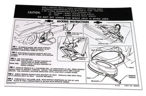 1965-1966 Corvette Decal Jacking Instruction
