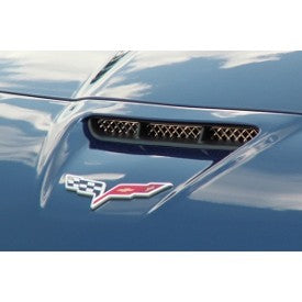 C6 Z06/ZR1/GS Corvette | Hood Vent Grilles | Laser Mesh | Polished - [Corvette Store Online]
