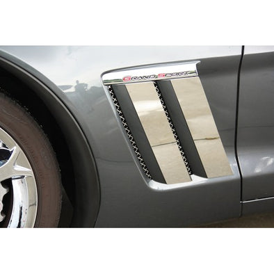 Grand Sport Only Corvette Fender Trim Plates 4Pc Polished 2010-2013 - [Corvette Store Online]