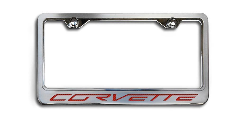 C6 Corvette License Plate Frame with "Corvette" Lettering - [Corvette Store Online]