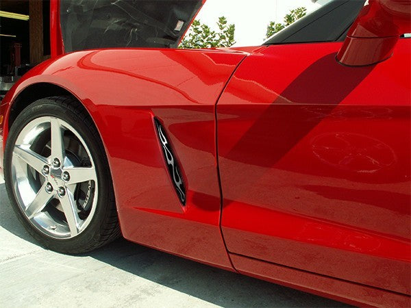 C6 Corvette | Vent Grilles | Flame Style Side | 2 pc Front - [Corvette Store Online]