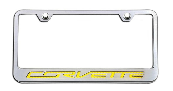 C7 Corvette License Plate Frame | "Corvette" Lettering