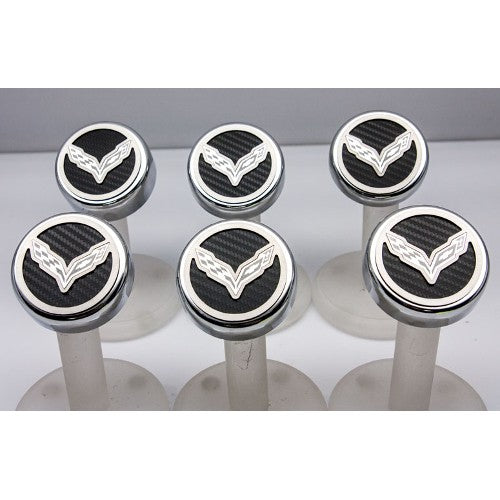 Corvette Stingray C7 Fluid Cap Cover w/ Corvette Flag Emblem - [Corvette Store Online]