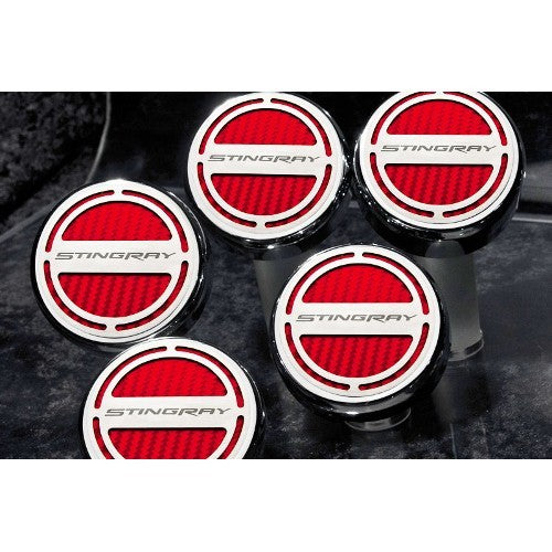 C7 Corvette Stingray | Fluid Cap Cover | 5Pc Set | "Stingray" Lettering - [Corvette Store Online]