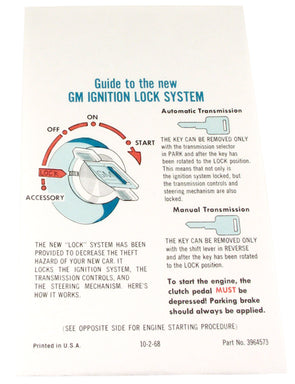 1969 Corvette Instructions Start & Interlock