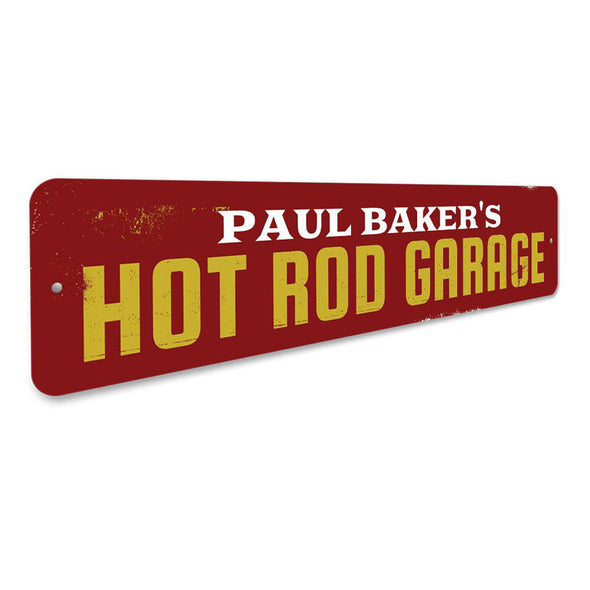 Personalized Hot Rod Garage - Aluminum Street Sign