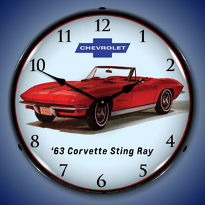 1963-c2-corvette-sting-ray-convertible-lighted-wall-clock