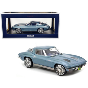 1963-c2-corvette-stingray-split-window-light-blue-metallic-1-18-diecast-model-car-by-norev