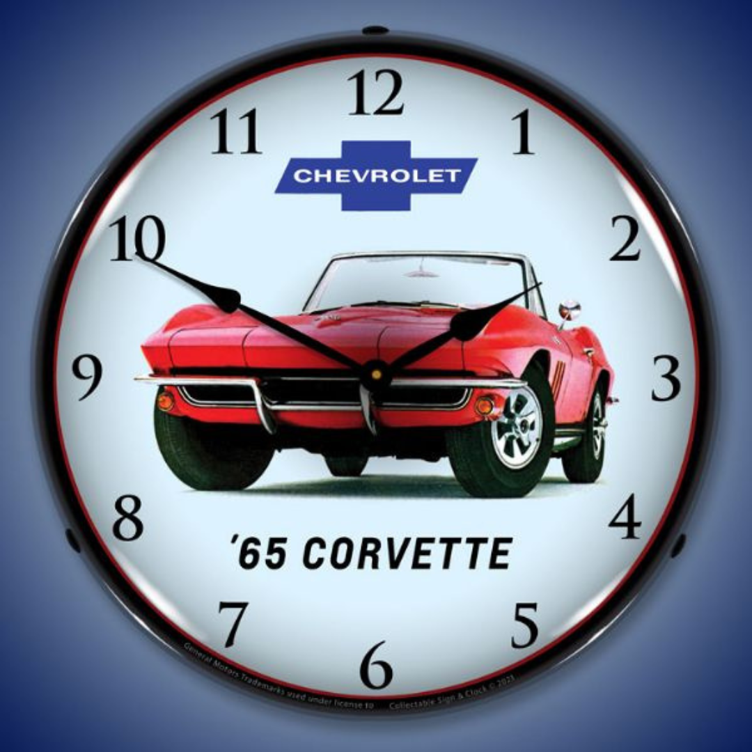 1965 Corvette Convertible Lighted Wall Clock