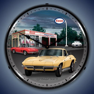 1965 Corvette Lighted Wall Clock - [Corvette Store Online]