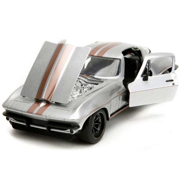 1966-c2-corvette-silver-metallic-bigtime-muscle-1-24-diecast-model-car-by-jada