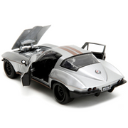 1966-c2-corvette-silver-metallic-bigtime-muscle-1-24-diecast-model-car-by-jada