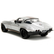 1966-c2-corvette-silver-metallic-bigtime-muscle-1-24-diecast-model-car-by-jada