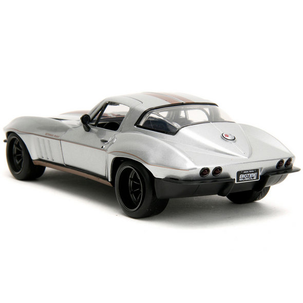 1966 C2 Corvette Silver Metallic "Bigtime Muscle" 1/24 Diecast Model Car by Jada