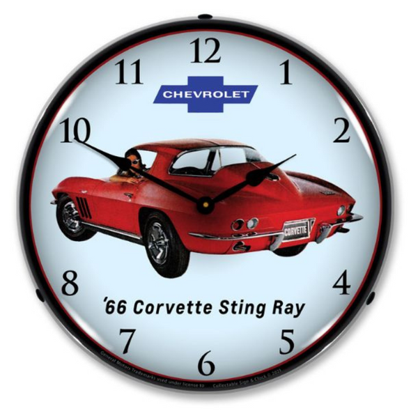 1966-c2-corvette-sting-ray-lighted-wall-clock