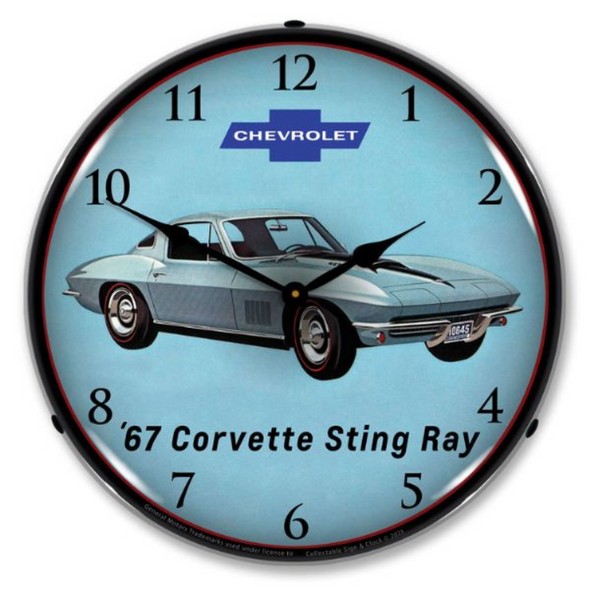 1967-c2-corvette-sting-ray-lighted-wall-clock