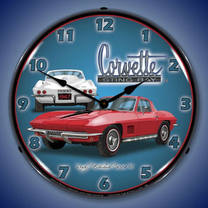1967 Corvette Stingray Lighted Clock Profile - [Corvette Store Online]