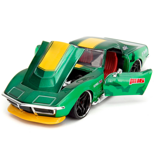 1969 C3 Corvette Stingray Green Metallic "Street Fighter" Video Game 1/24 Diecast Model Car by Jada