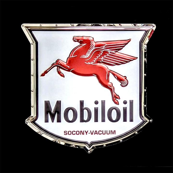 Mobil Pegasus Shield Metal Sign