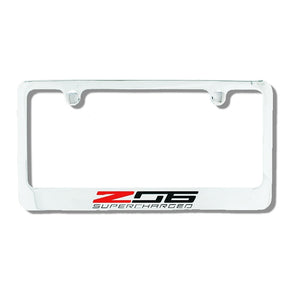 License-Plate-Frame-W/Z06-Supercharged-Script---Chrome-200000-Corvette-Store-Online