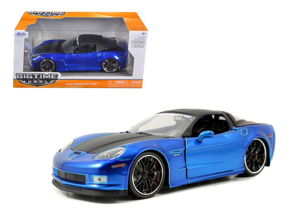 2006 Chevrolet Corvette Z06 Red & Blue Cars Set 1:24 Diecast