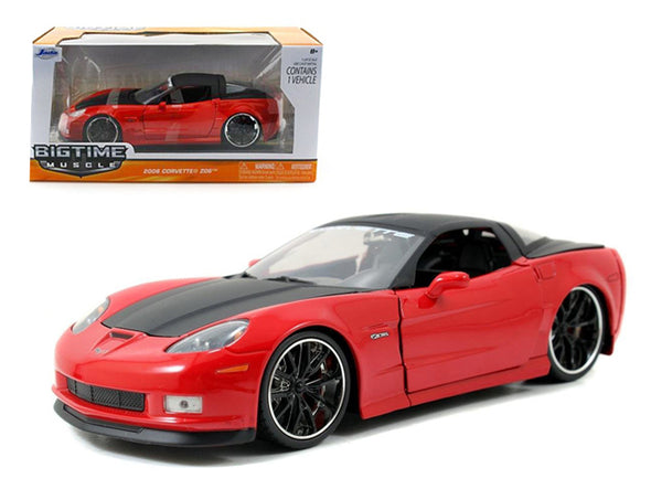 2006 Chevrolet Corvette Z06 Red & Blue Cars Set 1:24 Diecast