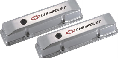 SB-Aluminum-Polished-Valve-Covers---Tall---Chevrolet-&-Bowtie-Colored-200829-Corvette-Store-Online