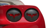 Vinyl-Tail-Light-Overlay-W/Logo---Cutout---Black-Gloss-Carbon-Fiber-Cross-Flags-201087-Corvette-Store-Online