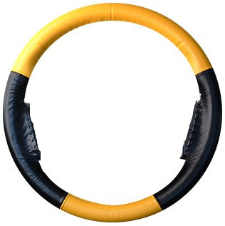 Euro-Style-Leather-Steering-Wheel-Cover---Yellow-/-Black-201271-Corvette-Store-Online