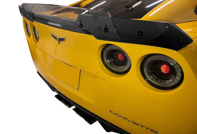 Hydro-Carbon-Fiber-Rear-Spoiler-w/Wicker-Bill---Gloss-Clear/Dark-Smoked-Center-201365-Corvette-Store-Online