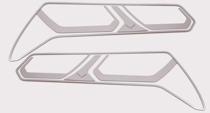 C7 Corvette | 8pc Tail Light Bezel Trim | Etched Emblem