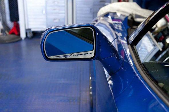 C7 Corvette | 2pc | Side View Mirror Trim | Corvette Lettering