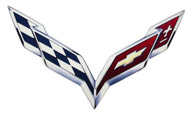 Metal-Logo---Sign---12x7-Cross-Flag-201791-Corvette-Store-Online