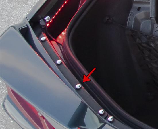 2020-2024 C8 Corvette - Rear Trunk Deck Button Kit 14 Piece | Polished Chrome