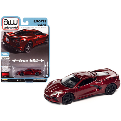 2020 C8 Corvette Stingray Long Beach Red Limited Edition 1/64 Diecast Model Car by Auto World