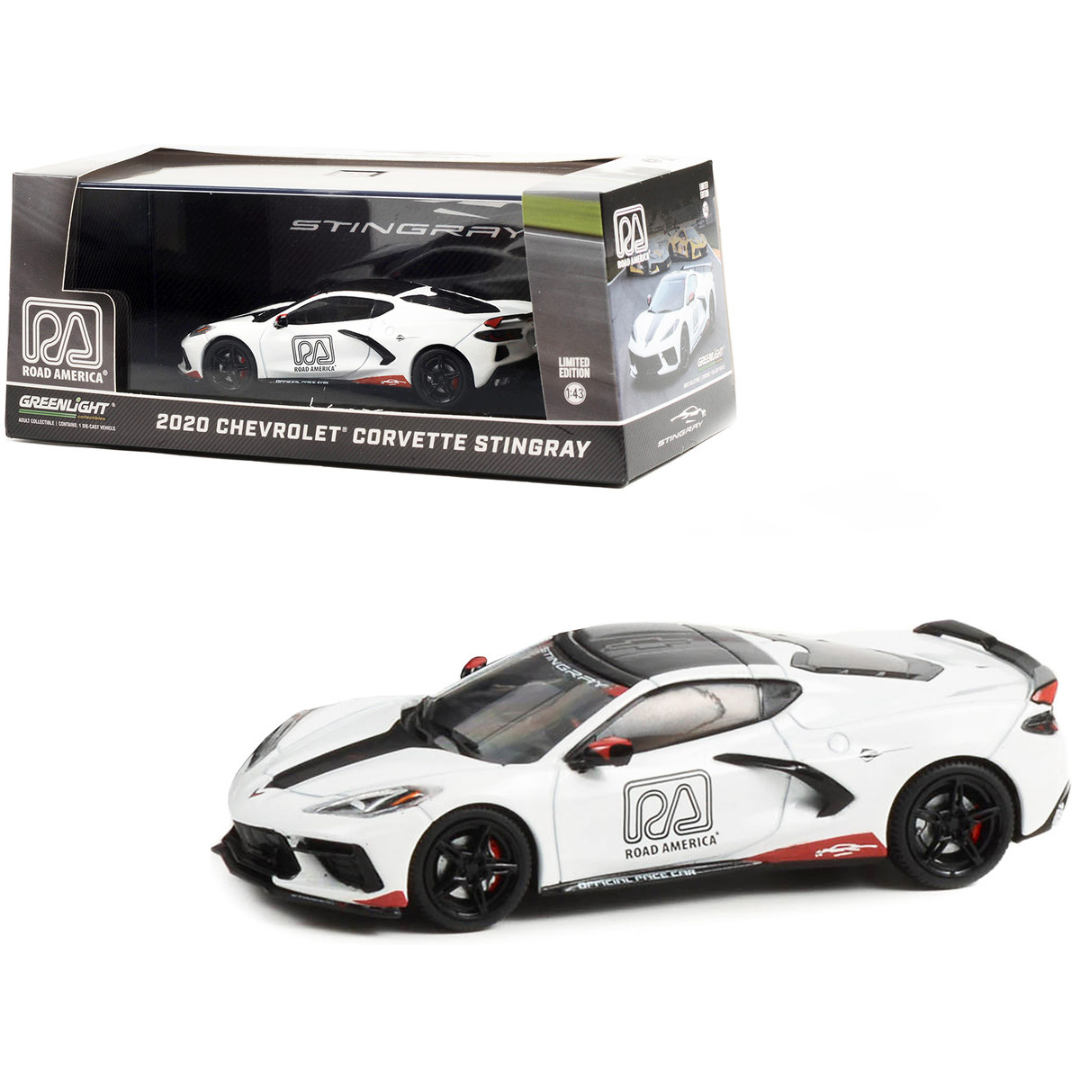 2020 Chevrolet Corvette C8 Stingray "Road America Official Pace Car" 1/43 Diecast Model Car by Greenlight