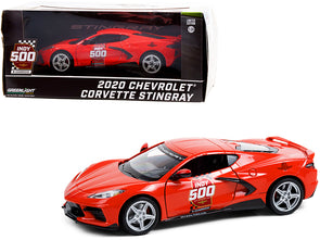 2020-chevrolet-corvette-c8-stingray-coupe-red-official-pace-car-104th-running-of-the-indianapolis-500-1-24-diecast-model-car-by-greenlight