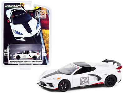 2020 Chevrolet Corvette C8 Stingray White and Black "Road America Official Pace Car" "Hobby Exclusive" 1:64 Diecast Model Car by Greenlight