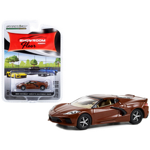 2022-c8-corvette-stingray-coupe-caffeine-brown-metallic-showroom-floor-1-64-diecast-model-car