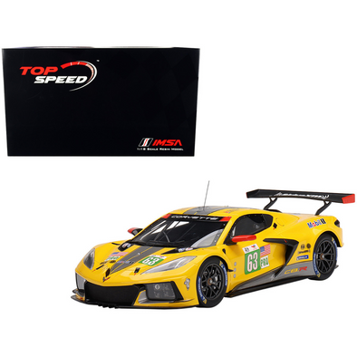 2022 Corvette C8.R #63 Corvette Racing 24 Hours of Le Mans 1/18 Model Car by Top Speed