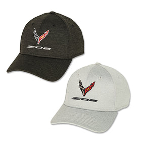 C8 Corvette Z06 Crossed Flags Heathered Hat / Cap