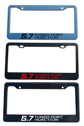 Black-License-Plate-Frame---w/-57-Tuned-Port-Injection-Decal-Gloss-Red-202838-Corvette-Store-Online