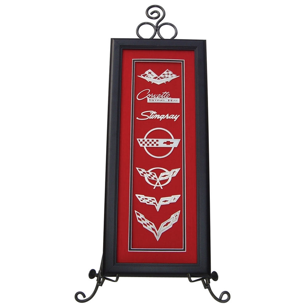 Corvette-Emblem-Shadow-Box-W/C1-C2-C3-C4-C5-C6-C7-Logos-204758-Corvette-Store-Online