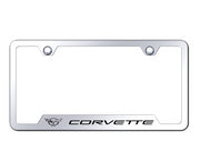 License-Plate-Frame-W/Laser-Etched-Logo---Mirrored-Chrome-204988-Corvette-Store-Online