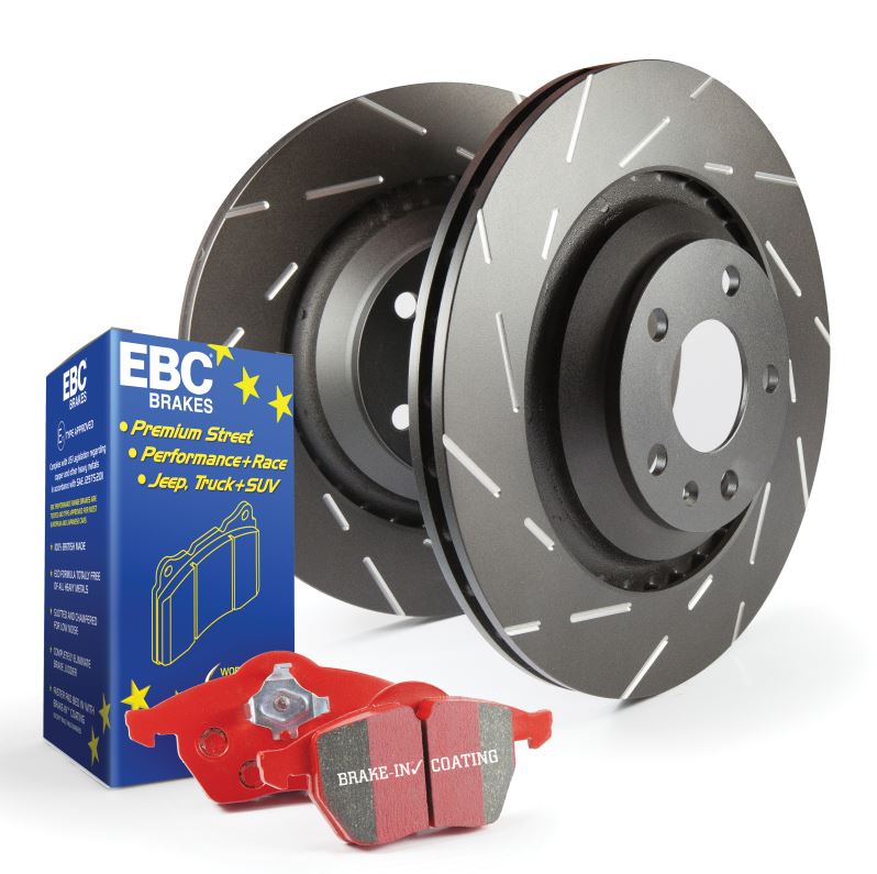 Stingray-Stage-4-EBC-Front-Slotted-Rotors-W/Red-Brake-Pad-Kit-205325-Corvette-Store-Online