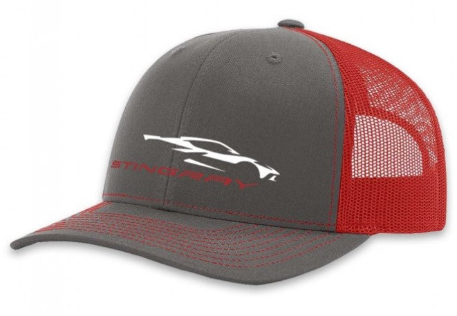 Stingray-Gesture-Cap---Gray/Red-205374-Corvette-Store-Online